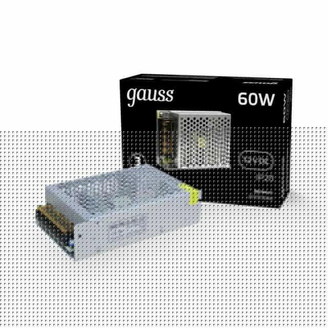 Блок питания для светодиодной ленты Black 60Вт 12В IP20 (драйвер) GAUSS 202003060