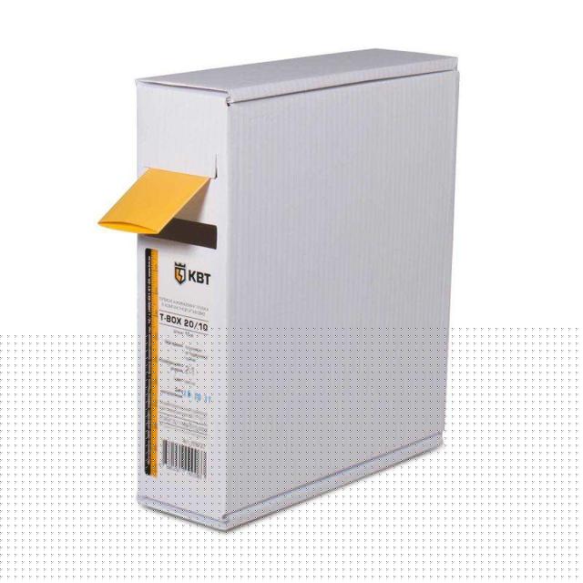 Трубка термоусадочная в евро боксе T-BOX 12/6 желт. (уп.10м) КВТ 65623