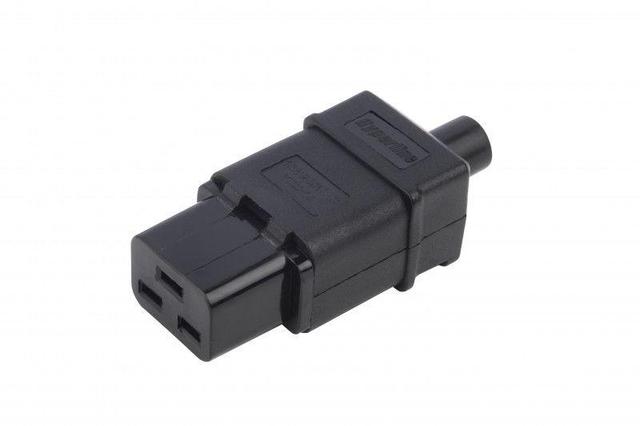 Разъем CON-IEC320C19 прямой IEC 60320 C19 220В 16А на кабель контакты на винтах (плоск. контакты внутри разъема) Hyperline 54434