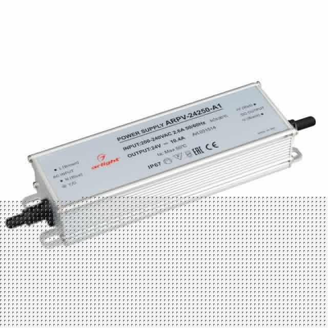 Блок питания ARPV-24250-A1 24В 10.4А 250Вт IP67 метал. 3 года Arlight 031514