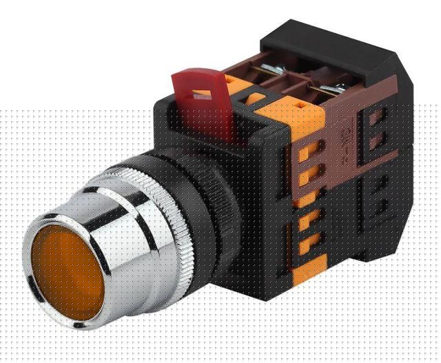 Кнопка ABLF-22 желт. d22мм неон/240В 1з+1р BBT10-ABLF-K05E ЭРА Б0045649