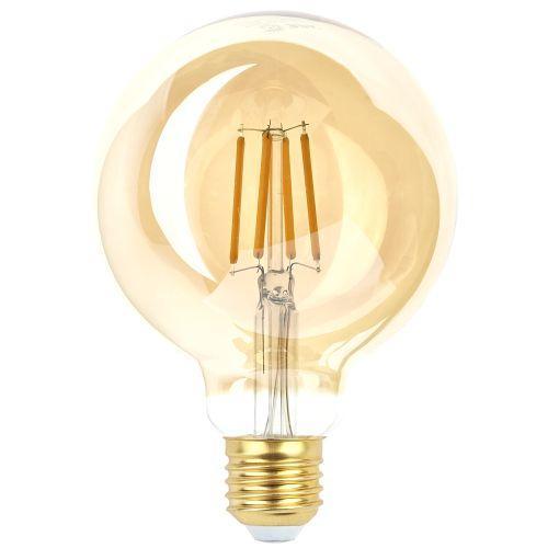 Лампа светодиодная филаментная F-LED G95-7W-824-E27 7Вт G95 шар золотая 2400К тепл. бел. E27 Эра Б0047662