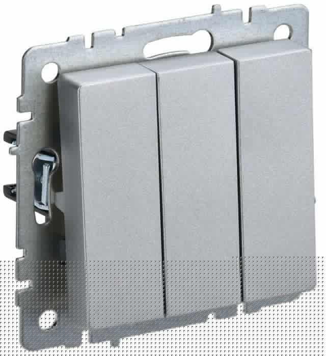 Выключатель 3-кл. СП BRITE ВС10-3-0-БрА 10А алюм. IEK BR-V30-0-10-K47