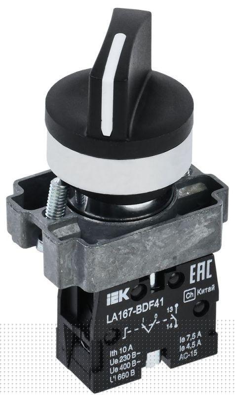 Переключатель LA167-BDF41 на 2 полож. 1з черн. IEK BSW20-BDF41-1-24-67-2-K02
