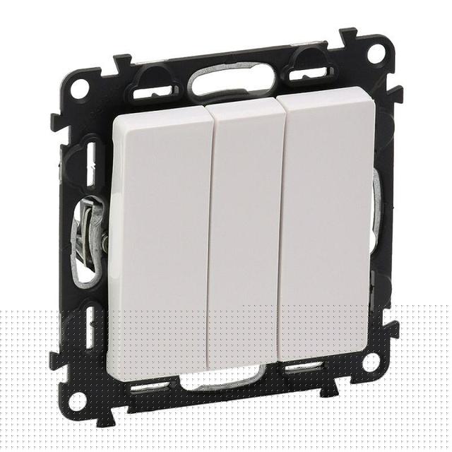 Выключатель 3-кл. СП Valena Life 10А IP20 250В 10AX с лицев. панелью винтов. зажимы механизм бел. Leg 752403