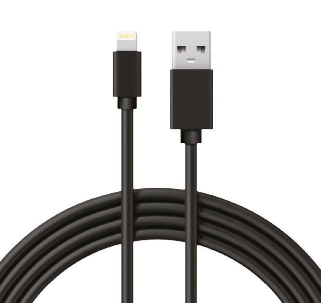 Кабель USB-Lightning 2А 1м черн. ПВХ Rexant 18-7050
