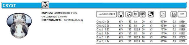 Светильник Cryst 12 1 05 Комтех CH918066