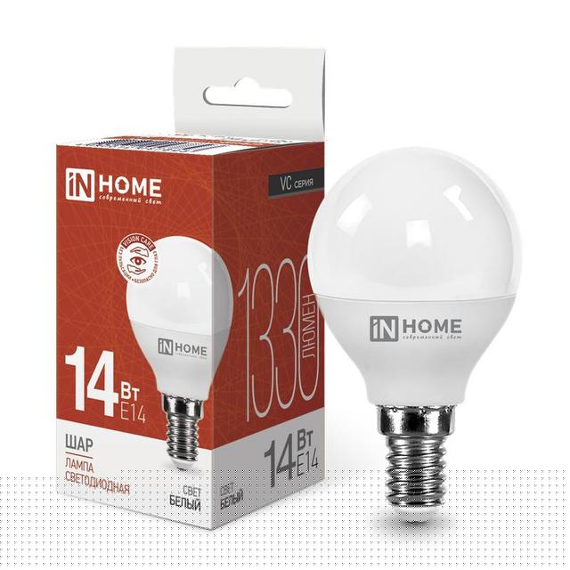 Лампа светодиодная LED-ШАР-VC 14Вт 230В E14 4000К 1330лм IN HOME 4690612047843