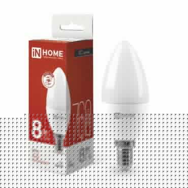 Лампа светодиодная LED-СВЕЧА-VC 8Вт свеча 4000К нейтр. бел. E14 760лм 230В IN HOME 4690612020433
