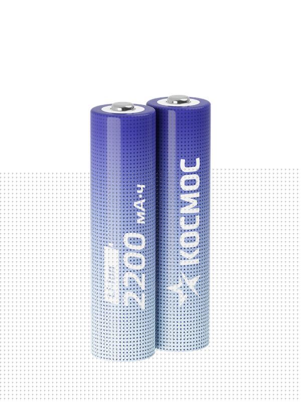 Аккумулятор 18650 Li-ion 2200мА.ч без защиты (уп.2шт) КОСМОС KOC18650Li-ion22US2