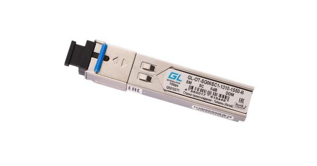 Модуль SFP WDM 155Mb/1.25Gb/s одно волокно SM SC Tx:1310/Rx:1550нм 6дБ до 3км GIGALINK GL-OT-SG06SC1-1310-1550-B